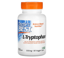 Doctor's Best, Best, L-триптофан с TryptoPure, 500 мг, 90 вегетарианских капсул