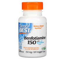 Doctor's Best, Бенфотиамин 150 с BenfoPure, 150 мг, 120 вегетарианских капсул