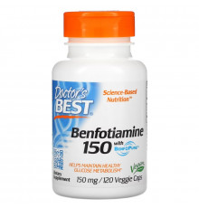 Doctor's Best, Бенфотиамин 150 с BenfoPure, 150 мг, 120 вегетарианских капсул