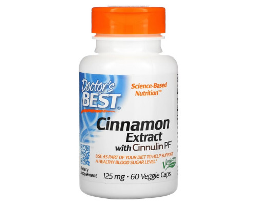 Doctor's Best, Cinnamon Extract with Cinnulin PF, 125 mg, 60 Veggie Caps Doctor's Best, Cinnamon Extract with Cinnulin PF, 125 mg, 60 Veggie Caps