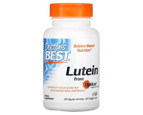 Doctor's Best, Lutein with OptiLut, 10 мг, 120 вегетарианских капсул Doctor's Best, Lutein with OptiLut, 10 мг, 120 вегетарианских капсул