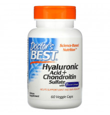 Doctor's Best Гиалуроновая кислота с сульфатом хондроитина (Best Hyaluronic Acid with Chondroitin Sulfate) 60 капсул
