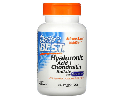 Doctor's Best Гиалуроновая кислота с сульфатом хондроитина (Best Hyaluronic Acid with Chondroitin Sulfate) 60 капсул