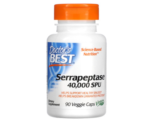 Doctor's Best Серрапептаза (Best Serrapeptase) 90 растительных капсул Doctor's Best Серрапептаза (Best Serrapeptase) 90 растительных капсул