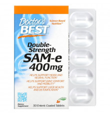 Doctor's Best SAM-e 400 Двойная сила 30 таблеток с кишечно-растворимым покрытием