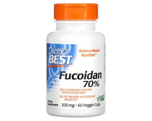 Doctor's Best, Фукоидан Best Fucoidan 70%, 60 вегетарианских капсул Doctor's Best, Фукоидан Best Fucoidan 70%, 60 вегетарианских капсул