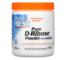 Doctor's Best, чистый порошок D-рибозы с BioEnergy Ribose, 250 г