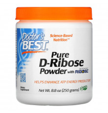 Doctor's Best, чистый порошок D-рибозы с BioEnergy Ribose, 250 г