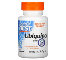 Doctor's Best, Кофермент Q восстановленный (убихинол) с добавлением Kaneka QH (Best Ubiquinol), 50 мг, 90 мягких таблеток