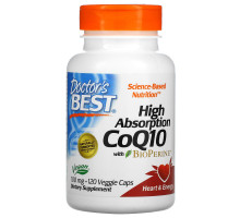 Doctor's Best, CoQ10, с BioPerine, 100 мг, 120 овощных капсул