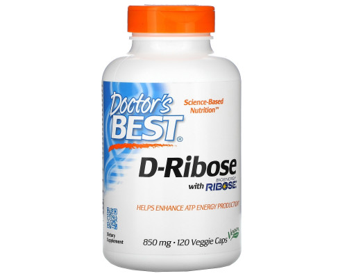 Doctor's Best Best D-рибоза 850 мг 120 растительных капсул Doctor's Best Best D-рибоза 850 мг 120 растительных капсул