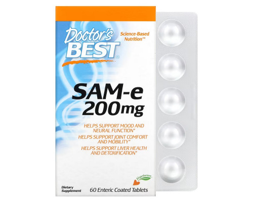 Doctor's Best SAMe 200 60 таблеток в кишечнорастворимой оболочке Doctor's Best SAMe 200 60 таблеток в кишечнорастворимой оболочке
