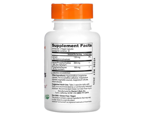 Doctor's Best, Natural Brain Enhancers, 60 Veggie Caps Doctor's Best, Natural Brain Enhancers, 60 Veggie Caps