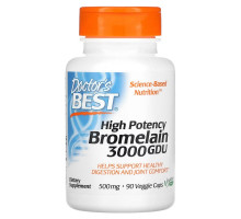 Doctor's Best Best 3000 GDU бромелайн 500 мг 90 растительных капсул