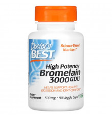 Doctor's Best Best 3000 GDU бромелайн 500 мг 90 растительных капсул