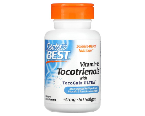 Doctor's Best, Tocotrienols with EVNol SupraBio, 50 mg, 60 Softgels Doctor's Best, Tocotrienols with EVNol SupraBio, 50 mg, 60 Softgels