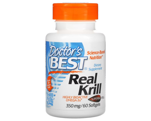 Doctor's Best Real Krill 350 мг 60 гелевых капсул Doctor's Best Real Krill 350 мг 60 гелевых капсул