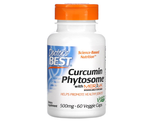 Doctor's Best, Curcumin Phytosome, с Meriva, 500 мг, 60 растительных капсул Doctor's Best, Curcumin Phytosome, с Meriva, 500 мг, 60 растительных капсул