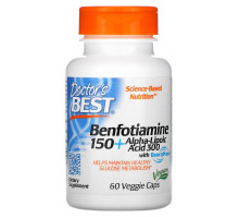Doctor's Best, Best Benfotiamine 150 + альфа-липоевая кислота 300, 60 растительных капсул