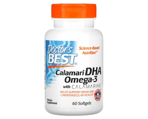 Doctor's Best ДГК 500 из кальмара (Best DHA 500 from Calamari) 500 мг 60 мягких таблеток Doctor's Best ДГК 500 из кальмара (Best DHA 500 from Calamari) 500 мг 60 мягких таблеток