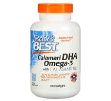 Doctor's Best ДГК 500 из кальмара (Best DHA 500 from Calamari) 500 мг 180 мягких таблеток