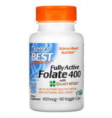 Doctor's Best Лучший фолат полностью активный с Quatrefolic 400 мкг 90 капсул на растительной основе