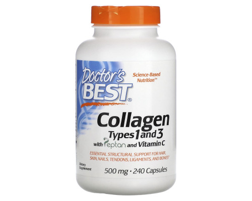 Doctor's Best Лучший коллаген типов 1 и 3 500 мг 240 капсул Doctor's Best Лучший коллаген типов 1 и 3 500 мг 240 капсул