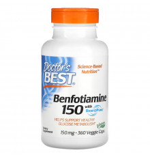 Doctor's Best, Best, Бенфотиамин 150, 150 мг, 360 растительных капсул