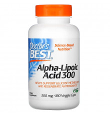 Doctor's Best, Альфа-Липоевая кислота, 300 мг, 180 капсул