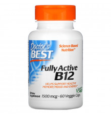 Doctor's Best, Best, Активный витамин B12, 1500 мкг, 60 растительных капсул