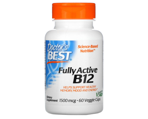 Doctor's Best, Best, Активный витамин B12, 1500 мкг, 60 растительных капсул Doctor's Best, Best, Активный витамин B12, 1500 мкг, 60 растительных капсул