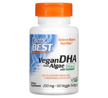 Doctor's Best Растительная ДГК (Best Vegetarian DHA) из морских водорослей 200 мг 60 растительных таблеток