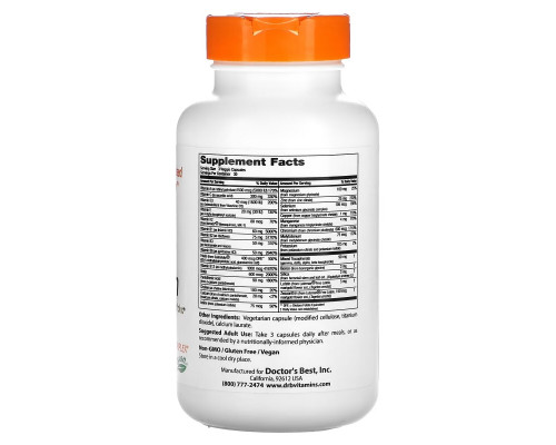 Doctor's Best, мультивитаминный комплекс с Vitashine D3 и Quatrefolic, 90 растительных капсул Doctor's Best, мультивитаминный комплекс с Vitashine D3 и Quatrefolic, 90 растительных капсул