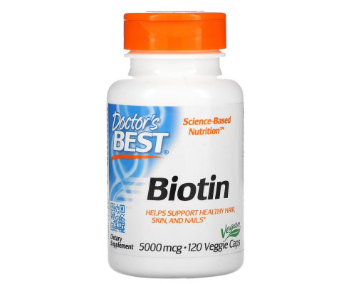 Doctor's Best Best Biotin 5000 mcg 120 Veggie Caps Doctor's Best Best Biotin 5000 mcg 120 Veggie Caps