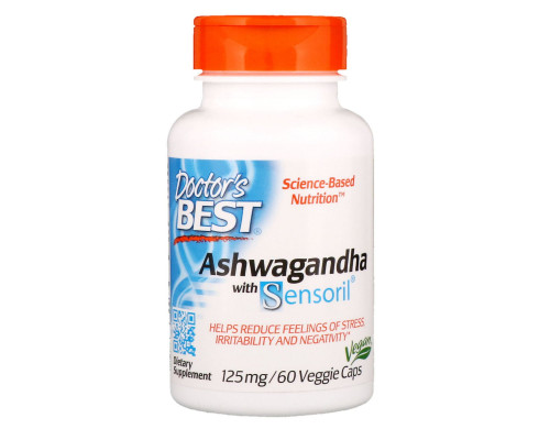 Doctor's Best Best Ashwagandha с Sensoril 125 мг 60 растительных капсул Doctor's Best Best Ashwagandha с Sensoril 125 мг 60 растительных капсул
