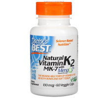 Doctor's Best MK-7 Featuring MenaQ7 Natural Vitamin K2 100 mcg 60 Veggie Caps