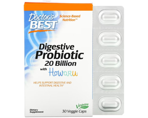 Doctor's Best Best пробиотики 20 млрд КОЕ 30 растительных капсул Doctor's Best Best пробиотики 20 млрд КОЕ 30 растительных капсул