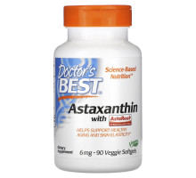 Doctor's Best, Астаксантин с AstaPure, 6 мг, 90 вегетарианских таблеток в мягкой оболочке