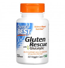 Doctor's Best, Глютен с Глутатиком, 60 Вегетарианских Капсул