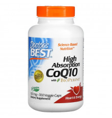 Doctor's Best, Hi Поглощение Коэнзима Q10, 100мг, 360 Вегетарианских Капсул