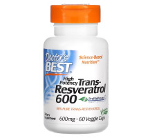 Doctor's Best, Транс-Ресвератрол 600, 600 мг, 60 Вегетарианских Капсул