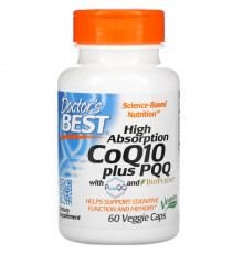 Doctor's Best, CoQ10 Plus PQQ, 60 Veggie Caps