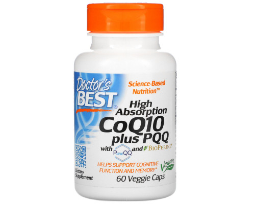 Doctor's Best, CoQ10 Plus PQQ, 60 Veggie Caps Doctor's Best, CoQ10 Plus PQQ, 60 Veggie Caps