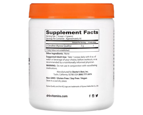 Doctor's Best, L-Citrulline Powder, 7 oz (200 g) Doctor's Best, L-Citrulline Powder, 7 oz (200 g)