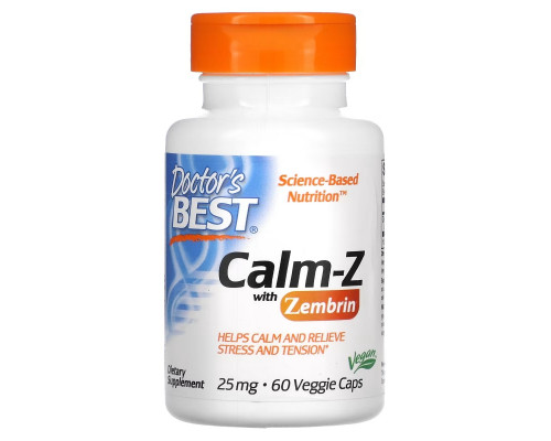 Doctor's Best, Calm-Z with Zembrin, 25 mg, 60 Veggie Caps Doctor's Best, Calm-Z with Zembrin, 25 mg, 60 Veggie Caps