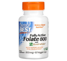 Doctor's Best, Активный фолат 800, 800 мкг, 60 капсул в растительной оболочке
