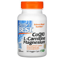 Doctor's Best, CoQ10 L-карнитин магний, 90 вегетарианских капсул