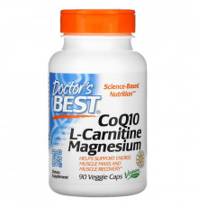 Doctor's Best, CoQ10 L-карнитин магний, 90 вегетарианских капсул