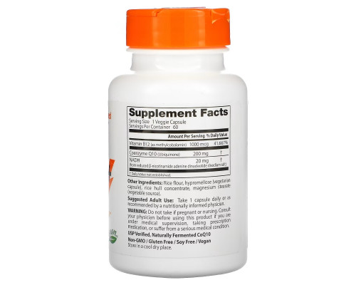 Doctor's Best, Energy+ CoQ10, NADH & B12, 60 Veggie Caps Doctor's Best, Energy+ CoQ10, NADH & B12, 60 Veggie Caps