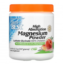 Doctor's Best, High Absorption Magnesium Powder, Sweet Peach, 12.3 oz (347 g)